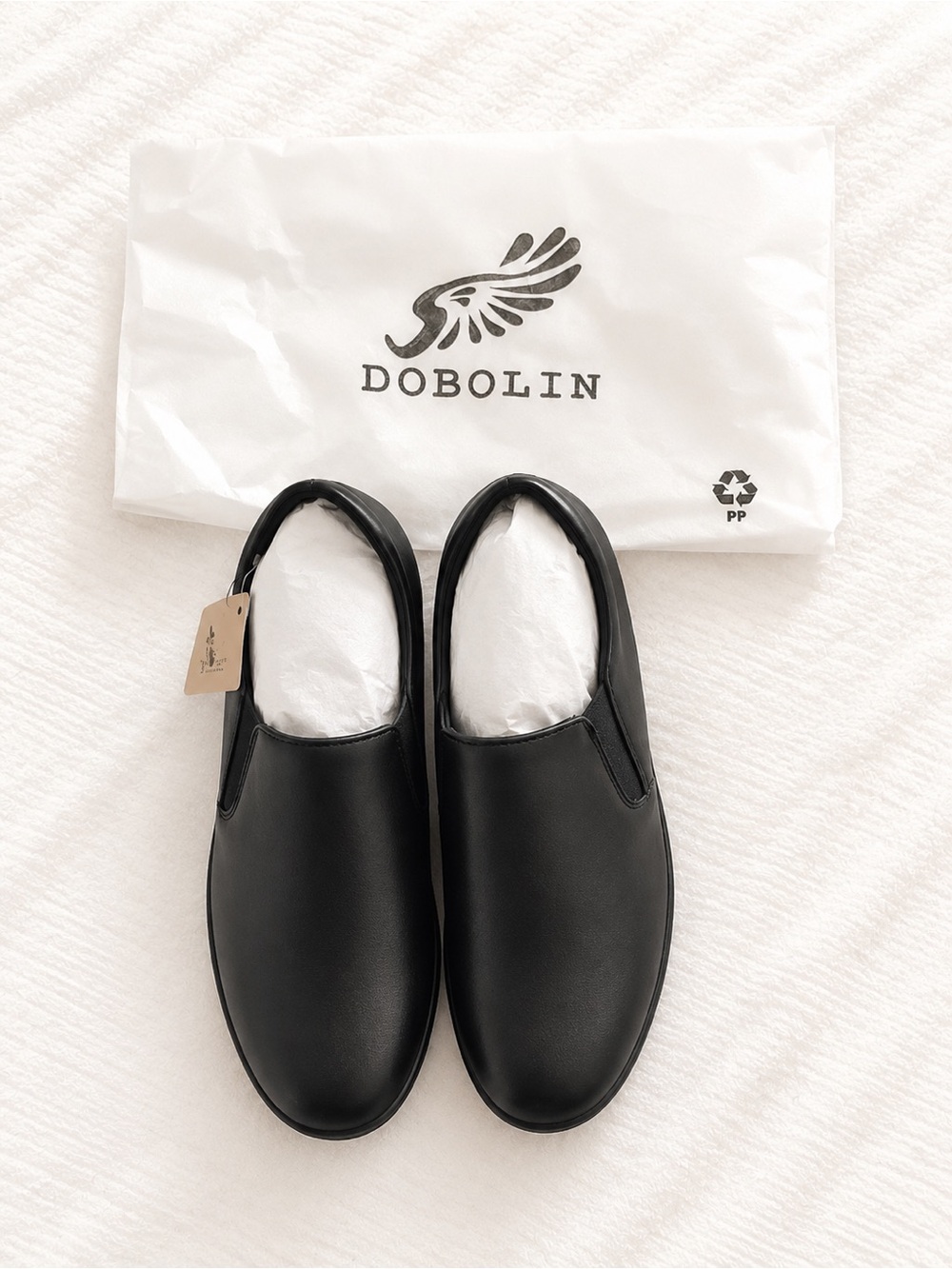 DOBOLIN Black Slip-On Leather Shoes